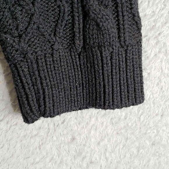 Talbots Sweater Women's Cable Knit Pullover Size XL Cotton Chunky Knit Black - Picture 5 of 8